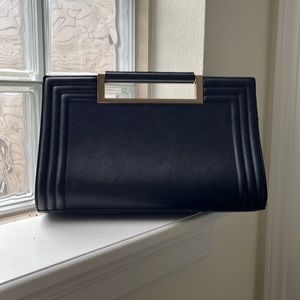 Melie Bianco Black Clutch / Shoulder Bag, Vegan leather